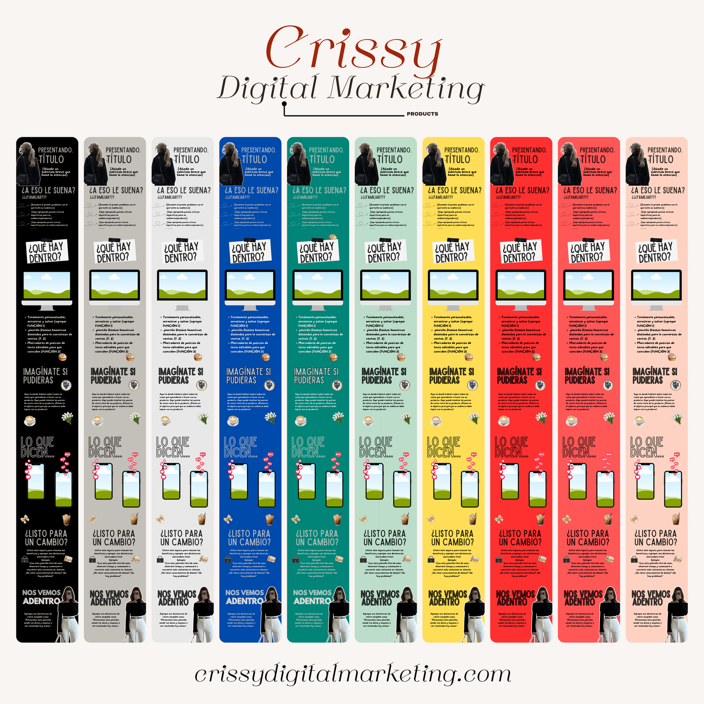 Customizable Stan Store & Beacons AI Canva Template — Bilingual Personal Store Design Kit (English & Spanish) | 30 Color Variations Digital Guide